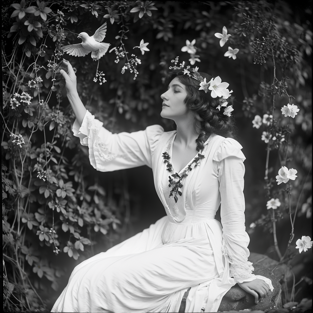 00037-2720886305-_lora_1900s_Drama_Movie_1_ ArsMovieStill, movie still from a 1900s drama movie, The image shows a woman in a white dress sitting.png